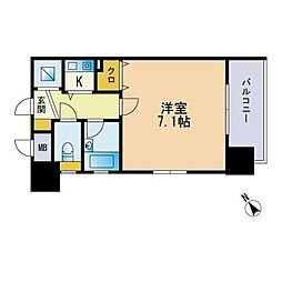 ダイナコート六本松3 1Kの間取図画像