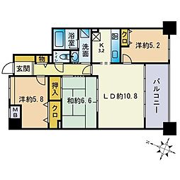 ライオンズ大濠レジデンス 3LDKの間取図画像