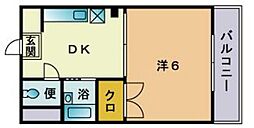 第3ロイヤルハイツ 1DKの間取図画像