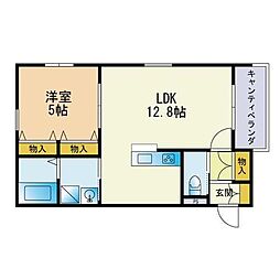 ヘーベルメゾン六本松 1LDKの間取図画像