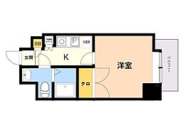 ダイナコートエスタディオ大濠公園 1Kの間取図画像