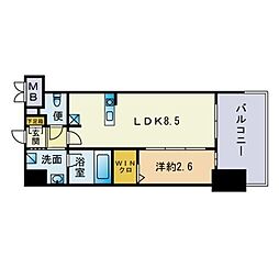 グランフォーレプライム六本松 1LDKの間取図画像