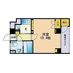 THEAPARTMENT 1Kの間取図画像