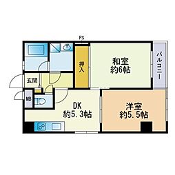 テングッドアラト 2DKの間取図画像