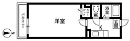 シャルマン六本松 1Kの間取図画像