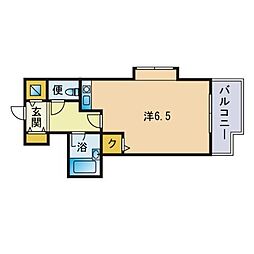 ライオンズマンション六本松第3 ワンルームの間取図画像