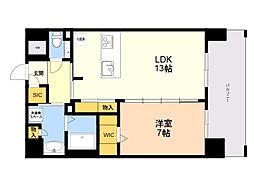 S-RESIDENCE大手門awesome 1LDKの間取図画像