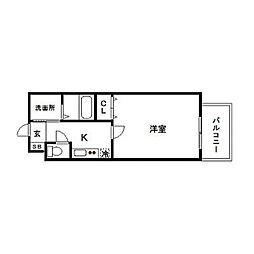 サヴォイリトリートハウス 1Kの間取図画像