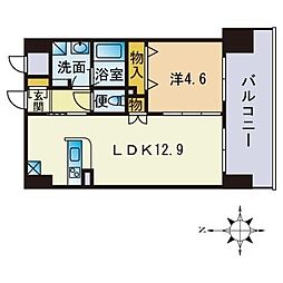 shostyleHAKATA 1LDKの間取図画像