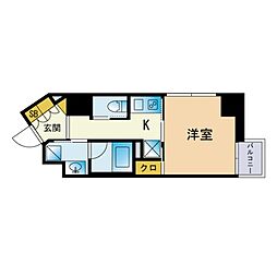 THE天神シティ 1Kの間取図画像