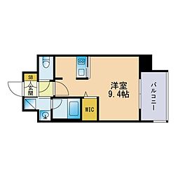 エンクレストベイ天神EAST ワンルームの間取図画像