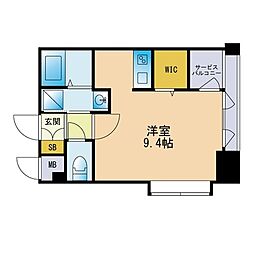 エンクレスト博多GATE ワンルームの間取図画像