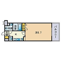アクアシティ大手門 1Kの間取図画像