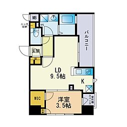 ネストピア大濠公園駅前2 1LDKの間取図画像