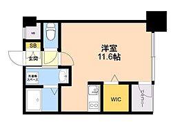 エンクレストベイ天神東3 1Kの間取図画像