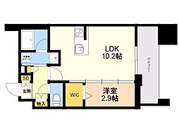エンクレスト天神PORT 1LDKの間取図画像