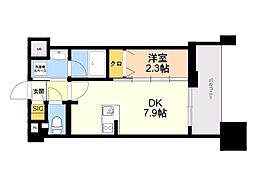 エンクレスト天神PORT 1DKの間取図画像