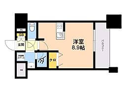 エンクレスト天神PORT ワンルームの間取図画像