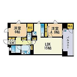 サンメゾン大濠公園北 2LDKの間取図画像