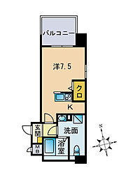 はれわたる大手門 ワンルームの間取図画像