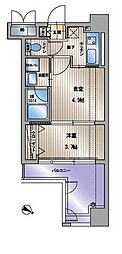 アクタス天神セントラルタワー 2Kの間取図画像