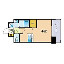 エンクレスト天神LARK ワンルームの間取図画像