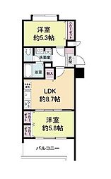 グランパーク天神 2LDKの間取図画像