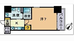 エンクレスト大手門 1Kの間取図画像