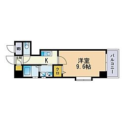 クラシカル大手門 1Kの間取図画像