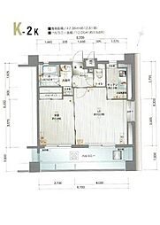 サヴォイ天神クォーター 2Kの間取図画像