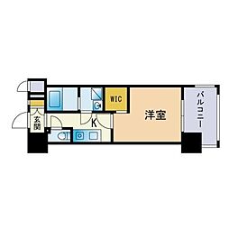 エンクレスト天神メルス 1Kの間取図画像