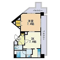 リヴァージュ大手門 1LDKの間取図画像