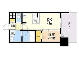 グランフォーレ博多プレミアベイサイド 1DKの間取図画像