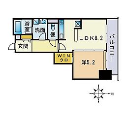 アルフォート天神 1LDKの間取図画像