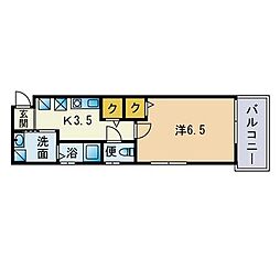 ポルトファミリー 1Kの間取図画像
