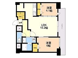エンクレスト天神LARK 2LDKの間取図画像