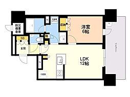ザ・パークハウス大手門 1LDKの間取図画像