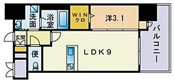 エンクレスト薬院大通 1LDKの間取図画像