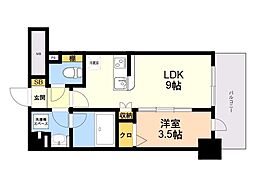 Pavana Jionne寺町通り 1LDKの間取図画像