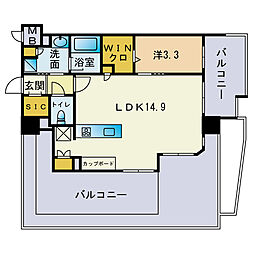 シーズンフラッツ平尾 1LDKの間取図画像