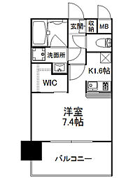 エンクレスト薬院NOBLE 1Kの間取図画像