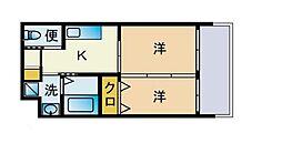 ネストピア平尾駅前 2Kの間取図画像