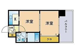 エステート・モア平尾センティモ 2Kの間取図画像