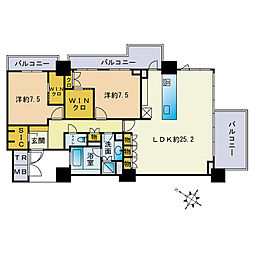 ネクサス薬院 2LDKの間取図画像