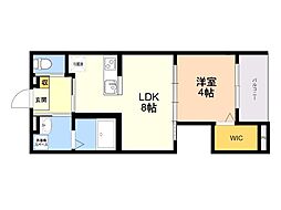 robot home 渡辺通 1LDKの間取図画像
