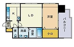 エステート・モア平尾公園通り 2Kの間取図画像