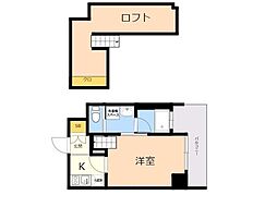 レキシントンスクエア薬院 1SKの間取図画像