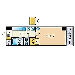 ロイヤル天神南200 1Kの間取図画像