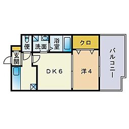 エステート・モア平尾倶楽部 2Kの間取図画像
