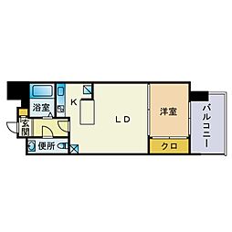 エステート・モア天神SUCCESS 1LDKの間取図画像